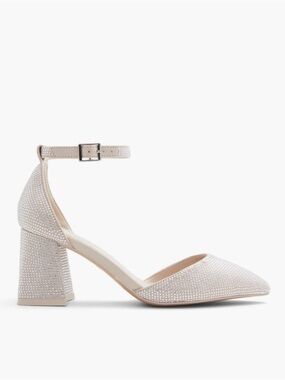 NWOB Call It Spring Daliaa Mid Heels, Block heel, Sz 10 Silver/Beige